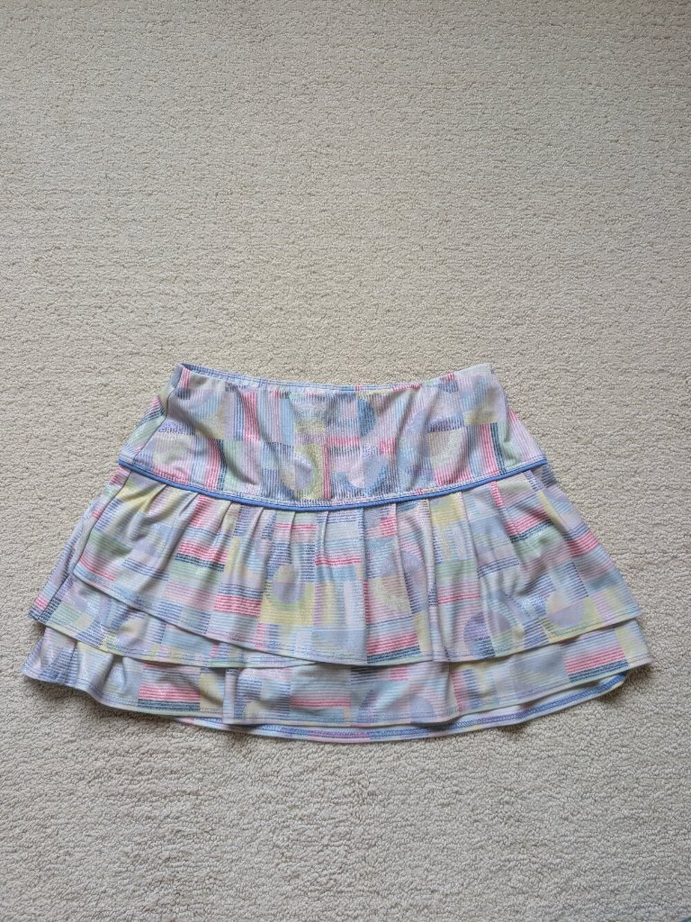 EUC Lucky In Love Count Me In Tiered Shimmer Tennis Skirt Skort Girl's Large 14